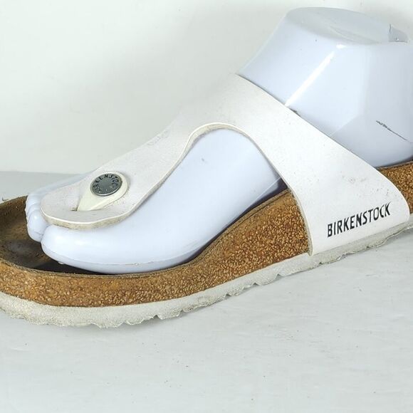 Birkenstock Women's Gizeh EU38 US9 White Birko-Flor T-strap Thong Sandals Shoes - Picture 16 of 16